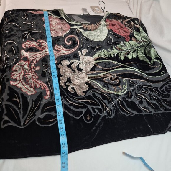 John Mark Women's Tunic Top Blouse Boxy Size Large - XL Boho Floral Black (18) - Picture 8 of 13